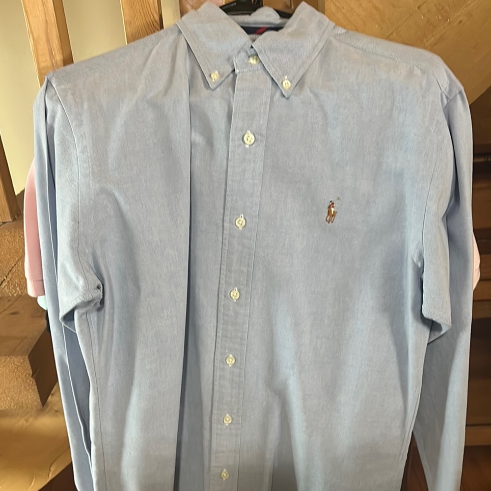 Polo by Ralph Lauren Men's Light Blue Shirt